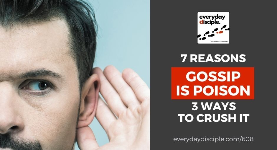 A close-up of a man cupping his ear as if listening carefully, illustrating the dangers of gossip
