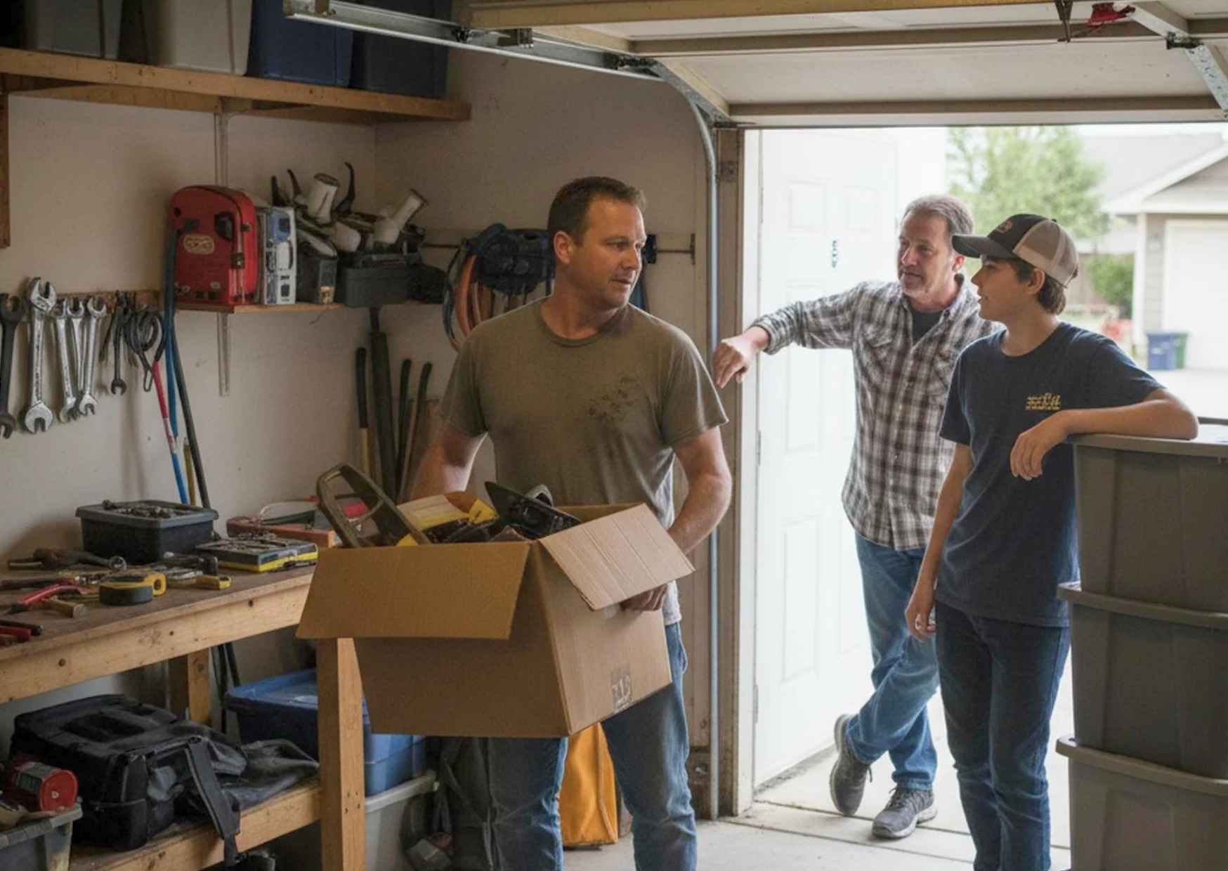 neighbor helping move boxes 